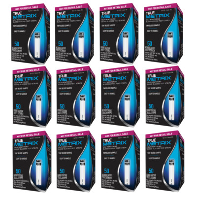 TRUE Metrix Blood Glucose 600 Test Strips 12 Boxes Of 50 Count Exp: 07/16/2026