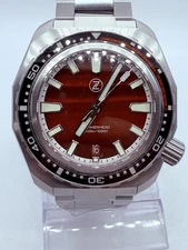 Zelos HAMMERHEAD V3 300M Titanium AUTO DIVE WATCH- 'RED TIGER'S EYE' DIAL‼️