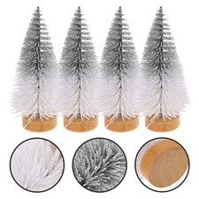 4 Pcs Christmas Tree Ornaments Desktop Decorations Mini Artificial
