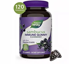 Nature’s Way Sambucus Elderberry Gummies, 120 ct. EXP- 04/26 Buy More & Save