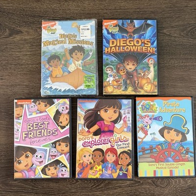Dora Explorer Go Diego Go DVD Lot 5 Kids Nickelodeon Pirate Halloween 