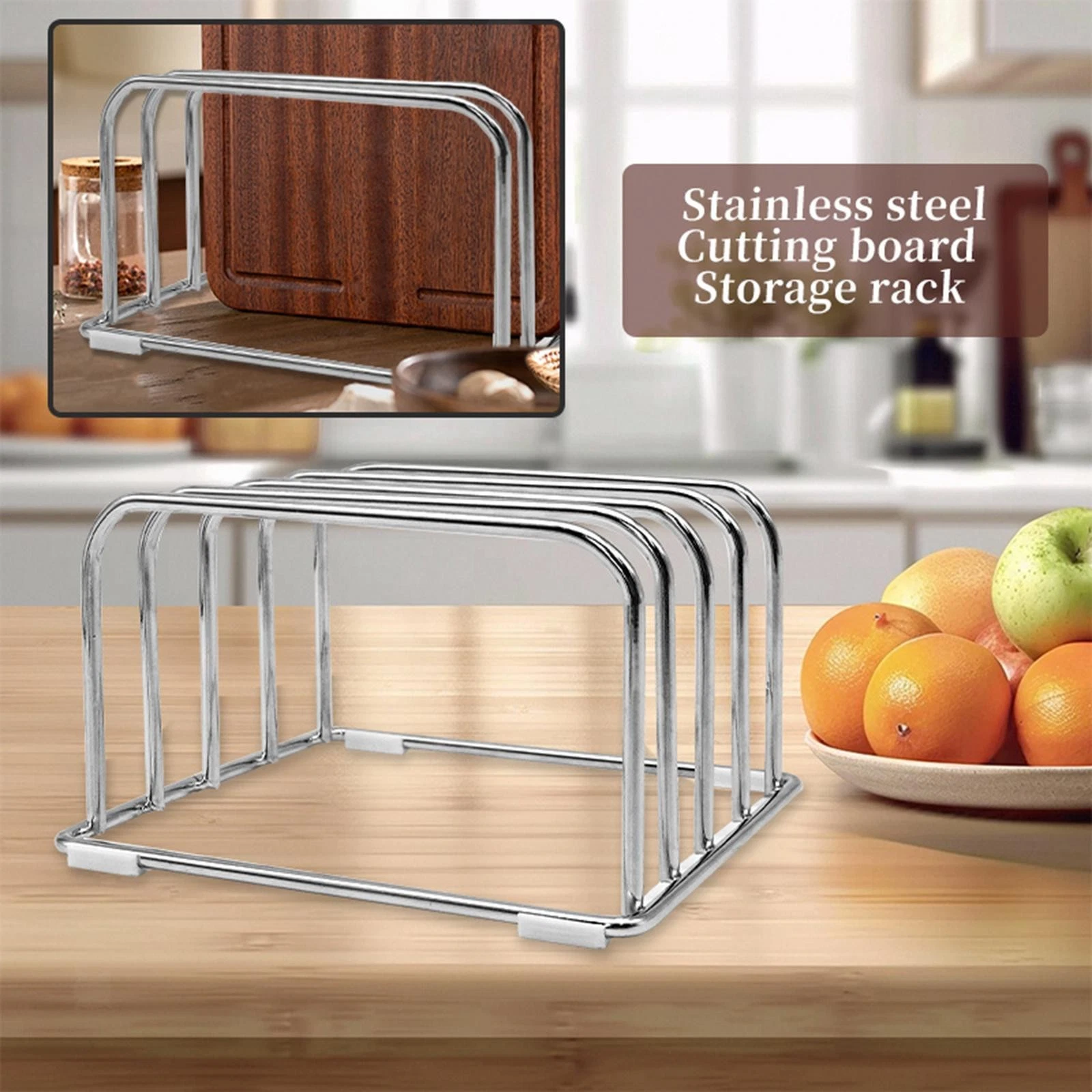 Cutting Board Storage Rack Cookware Holder for Picnic Kitchen Countertop