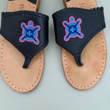 Chaussures Plates Jack Rogers LUCIE Daim Bleu Festonné Avec Nœud - Pointure 7, Neuves Sans Boîte