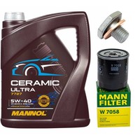 MotoröL Filter Set Mannol 5W-40 5 Liter + Schraube FüR Citroen Xsara Peugeot 307
