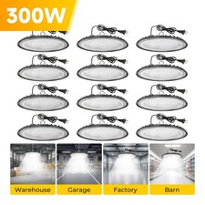 12 Pcs UFO Led High Bay Light 300W Commercial Industrial Warehouse Factory Light