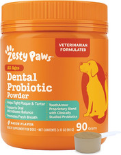 Probiotic Dental Powder for Dogs Teeth - Fights Plaque, Tartar  Bad Dog Breath