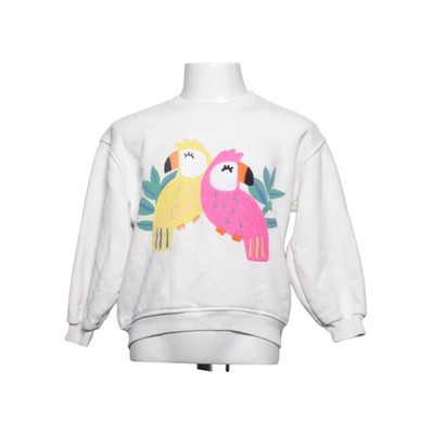 Zara, Sweatshirt, Größe: 104, Weiß/Mehrfarbig, Print, Sweat, Mädchen #kHW
