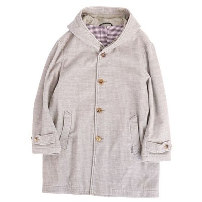 Papas Jacket Hooded Corduroy Cotton Outerwear Men's S Grey Used MOLO-0
