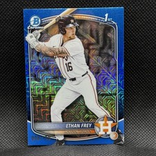 2025 Bowman Draft Ethan Frey Chrome Blue Mojo Refractor SN Houston Astros #/150