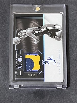 2021-22 Panini Noir Jonathan Kuminga RPA Rookie Patch Auto Black and White /99