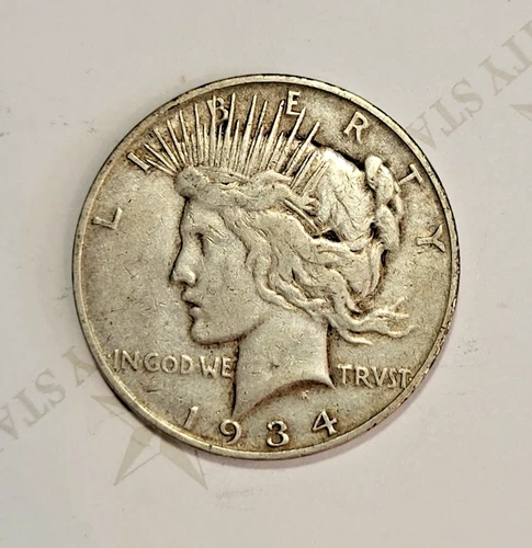1934-D Peace $1  Silver Solid Fine Condition - C9949