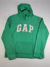 GAP Womens Medium Green Pullover Hoodie Logo Sweatshirt Long Sleeve