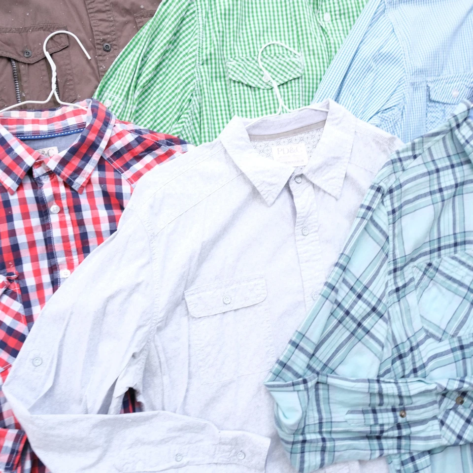 PD&C Paper Denim & CLoth LOT OF 9 Men's Long Sleeve Button Shirts Size XL - Image 4 of 4