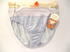 Warners Hi-Cut panties microfiber lace mid waist 3-Pack size Large/7