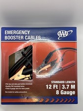 Aaa Emergency Booster Jumper Cables 12 Ft 8 Gauge Fits Top Side Terminals