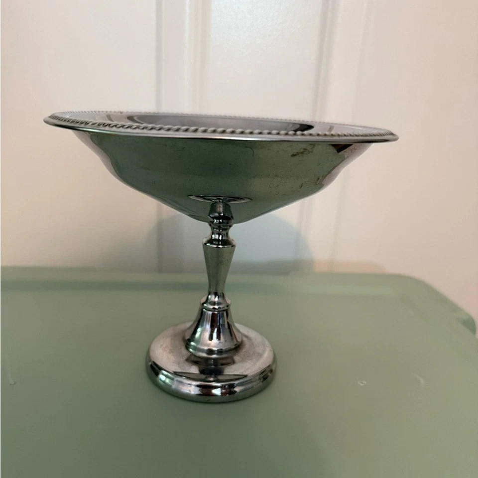 Promociones Morris Heller de colección | Plato de caramelo con patas de plato plateado | Hoboken NJ Foto 4 de 4