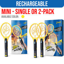 Zap It! Rechargeable Mini Bug Zapper Racket Mosquito Fly Killer Indoor Outdoor