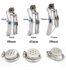 Super Small Metal Flat Lock Chastity Device with Steel Arc Ring Chastity  Cage