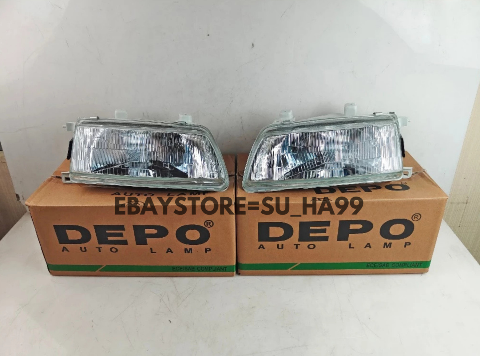DEPO 1 Pair Headlight Lamp For Honda Civic EF ED EE EF2 EF8 EF9 1990-1991 Glass