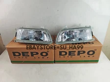 DEPO 1 Pair Headlight Lamp For Honda Civic EF ED EE EF2 EF8 EF9 1990-1991 Glass