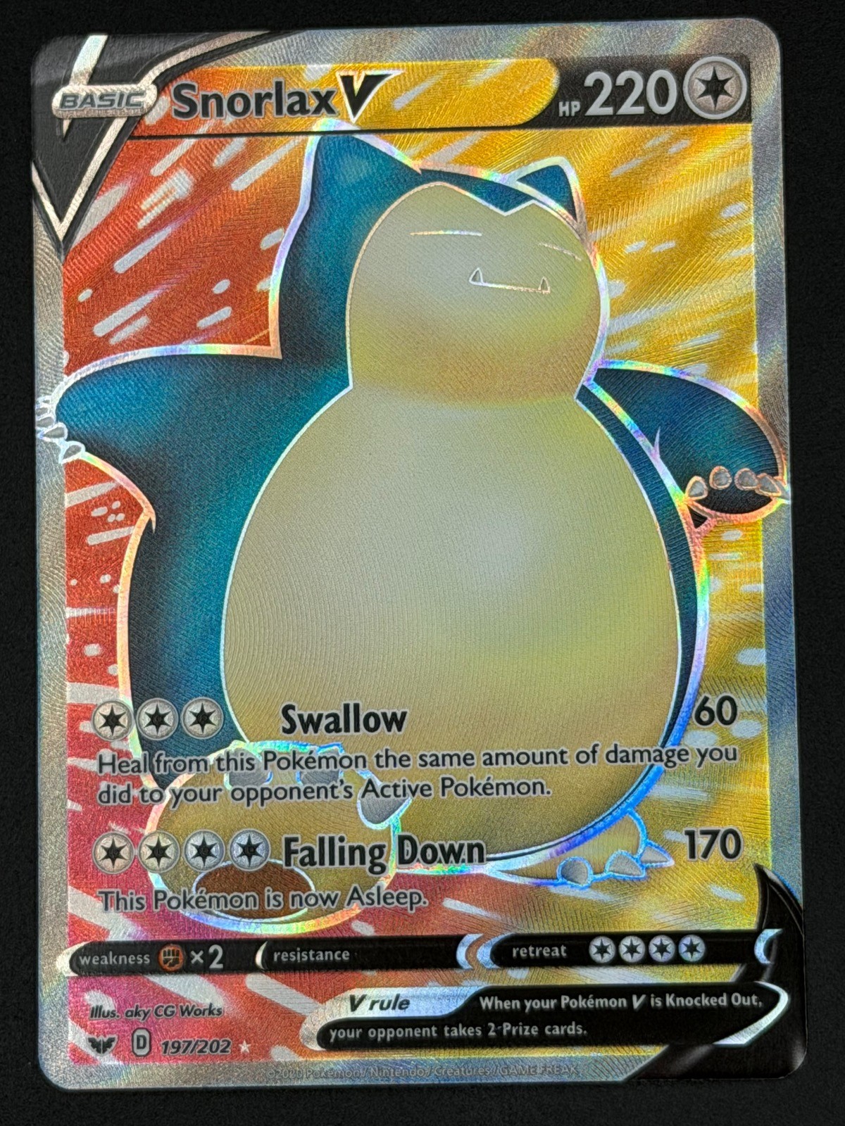 snorlax v pokemon card value Snorlax-v 197/202 Carta Pokmon Original Copag Ultra Raro Colorless Retreat Cost Snorlax V Price & Card