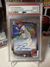 TRAVIS BAZZANA 2025 BOWMAN CHROME HTA CHOICE REFRACTOR AUTO /150 PSA 10 🔥💎🔥