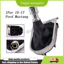 6 Speed Manual Shift Boot Chrome Sync Trim For 15 16 17 Ford Mustang 1pc