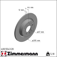 2X Zimmermann 400.5543.20 Bremsscheibe FüR Mercedes Benz A Klasse B CLA W177