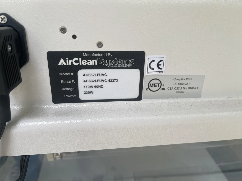 AirClean Systems 600 PCR Workstation AC632LFUVC 110V 60Hz Model 300 Controller - Image 3 of 4