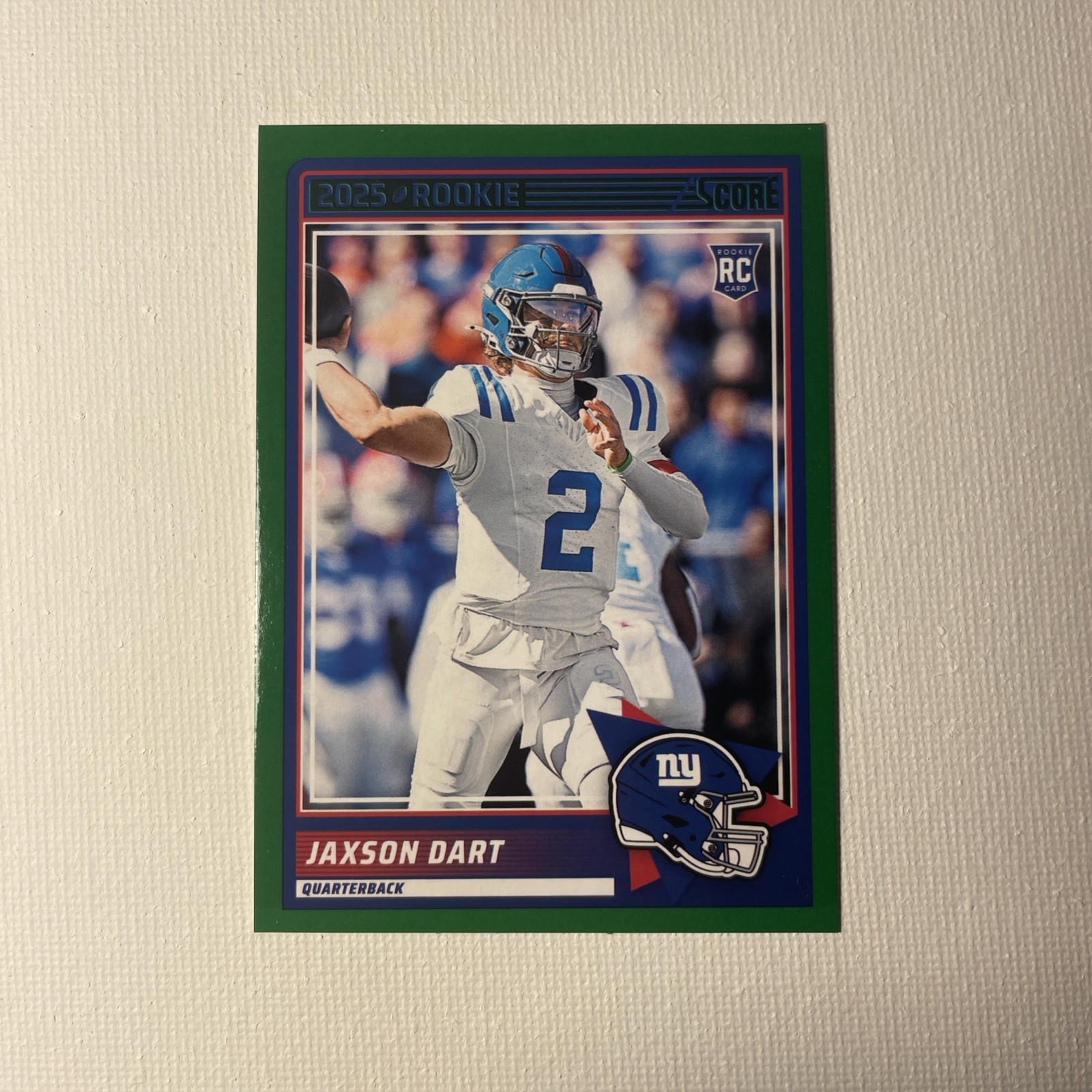 🔥2025 Panini Score Jaxson Dart #35 Green RC - New York Giants🔥