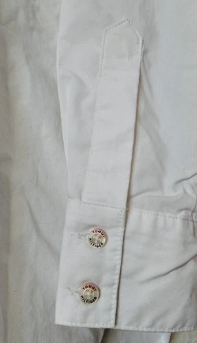 Tommy Hilfiger White Button Down Shirt Size M Roll Tab Long Sleeve Popover image 4