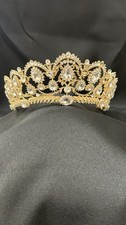 Gold Crown for Women Crystal Queen Princess Tiara