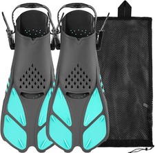 Swim Fins Open Heel, Adjustable Snorkel Fins Diving Fins with Mesh Bag, Snork...