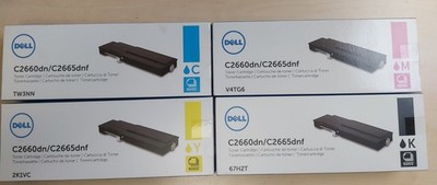 Dell Original Toner C2660dn/C2665dnf. Bundel: Schwarz, Cyan, Magenta und Yellow