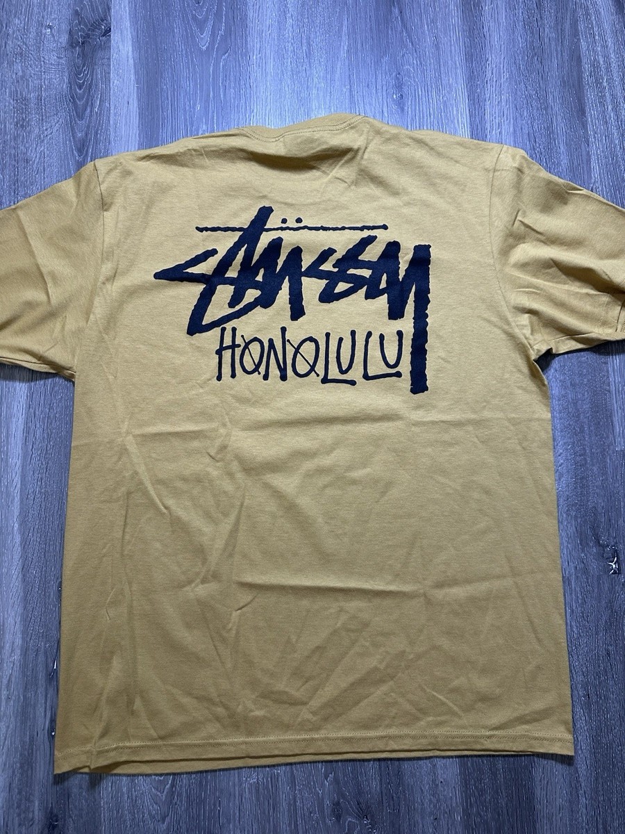 Stussy Honolulu Chapter Men's Large Curry/Yellow T Shirt Rare