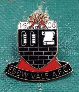 RARE Wales Ebbw Vale FC Football Club Enamel Pin Badge