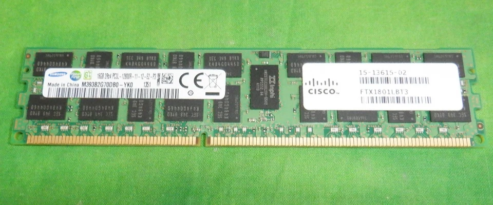 SAMSUNG CISCO 16GB 2Rx4 PC3L-12800R ECC REGServer Memory 15-13615-01 LOT OF 2 - Image 2 of 4