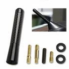 4.7 inches Car Antenna Carbon Fiber Radio FM Antena Black Kit Universal Screw