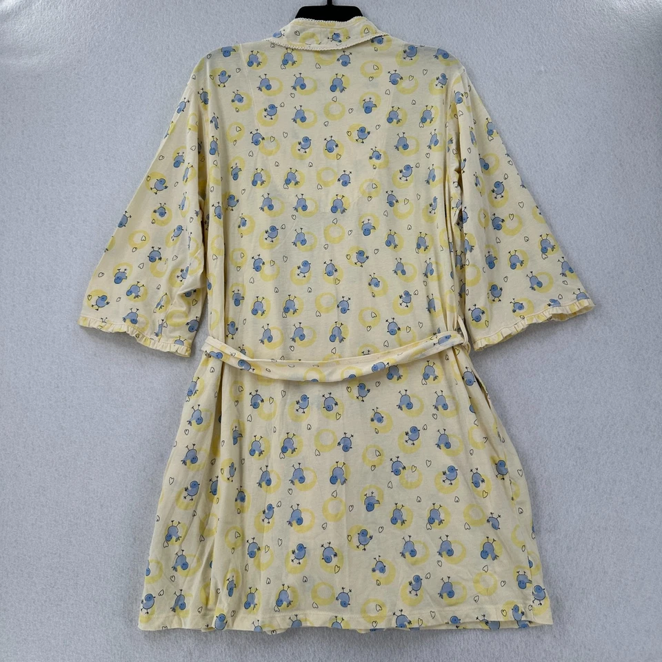 Bata corta tejida manga 3/4 con estampado de lunares Aria Birds corbata amarilla MEDIANA Foto 2 de 4