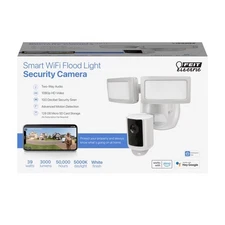 Feit Electric Motion-Sensing Hardwired White Security Light with Video Camera