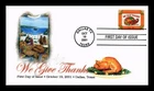 DR JIM STAMPS US COVER WE GIVE THANKS THANKSGIVING FIRST DAY ISSUE