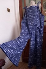 OOAK Handmade Oversized Wide Leg Dungarees Jumpsuit Size 18 20 22 boho