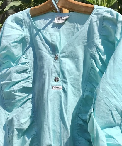 Vintage 80er Jahre. Sibelle Calif Aqua Hose Bluse Set Retro Puffy Med Damen 2-teilig Retro - Bild 20 von 24