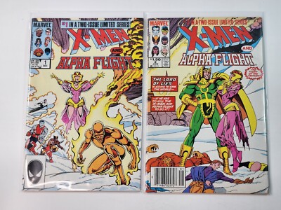 X-Men and Alpha Flight 1 and 2 Marvel Comics 2 book set Loki Copper Age 1985