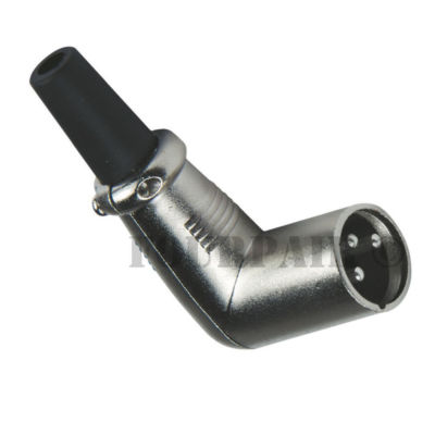 90 Degree Right Angle 3-Pin XLR Male Mic Microphone Cable Cord Connector End