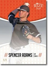 SPENCER ADAMS 2014 Rize Rookie ORANGE Paragon WHITE SOX RC 1/1