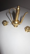 Miniature Brass Coffee Pot with 2 Cups