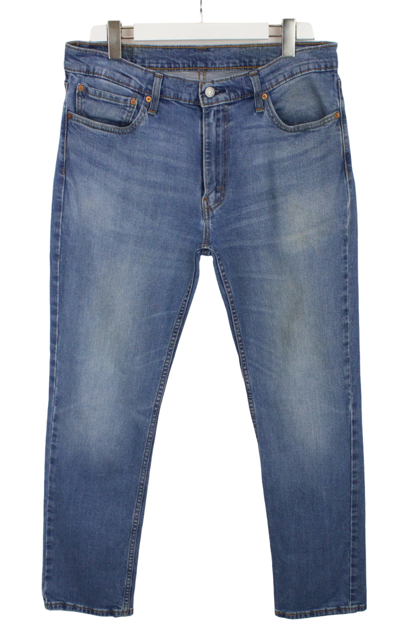 Levi's 511 Jeans Mens W36/L32 Slim Fit Fade Effect Zip Fly Denim Whiskers Blue thumbnail 2