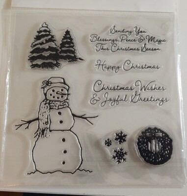 BRAND NEW Winter Wishes with snowman, snowflake  STAMP (A15-1)