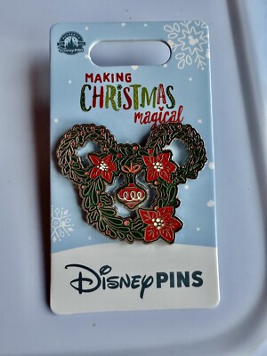 Disney Making Christmas Magic 2024 Mickey Ohren Urlaub Kranz Pin Neu OVP